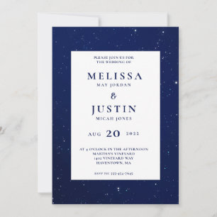Invitation de mariage moderne et simpliste Nuit ét