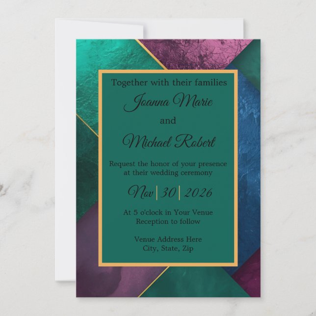Invitation de mariage moderne Luxe (Devant)