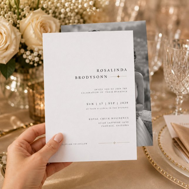 Invitation de mariage moderne luxe avec photo (Créateur téléchargé)