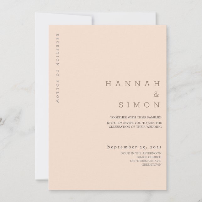 Invitation de mariage moderne minimaliste (Devant)
