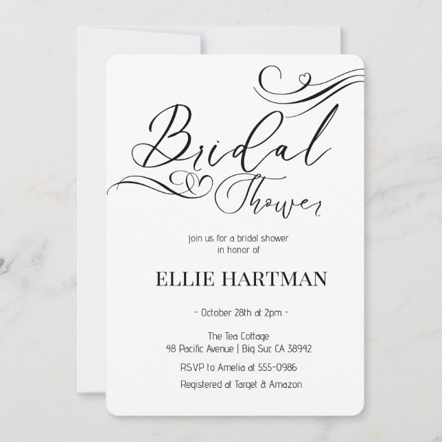 Invitation de mariage moderne minimaliste script (Devant)