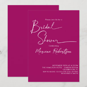 Invitation de mariage moderne minimaliste script m