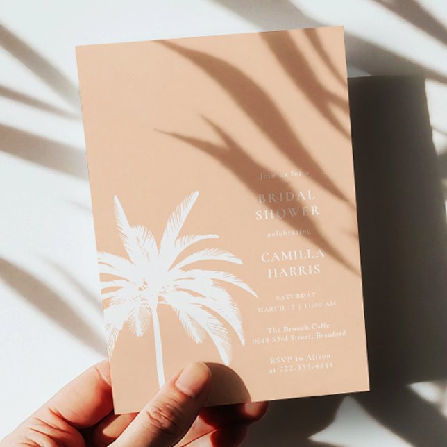 Invitation de mariage moderne Palm Peach (Créateur téléchargé)