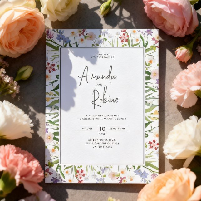 Invitation de mariage moderne pour jardin (Créateur téléchargé)