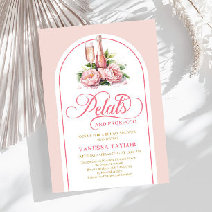 Invitation de mariage moderne rose et or en forme