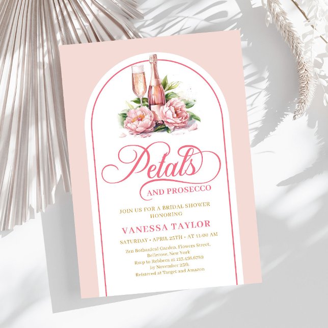 Invitation de mariage moderne rose et or en forme  (Modern blush and gold bridal shower invite arch

)