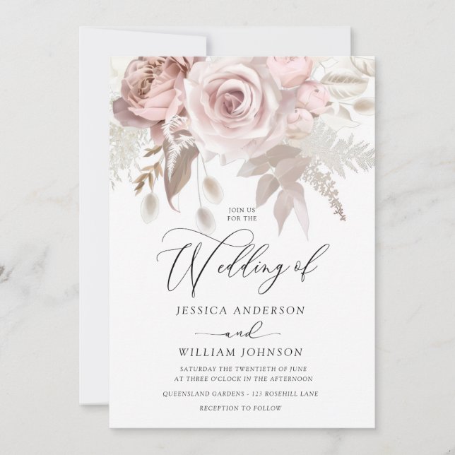 Invitation de mariage moderne tendance créateur ro (Devant)