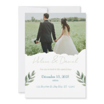 Invitation de mariage moderne - Vert Gris
