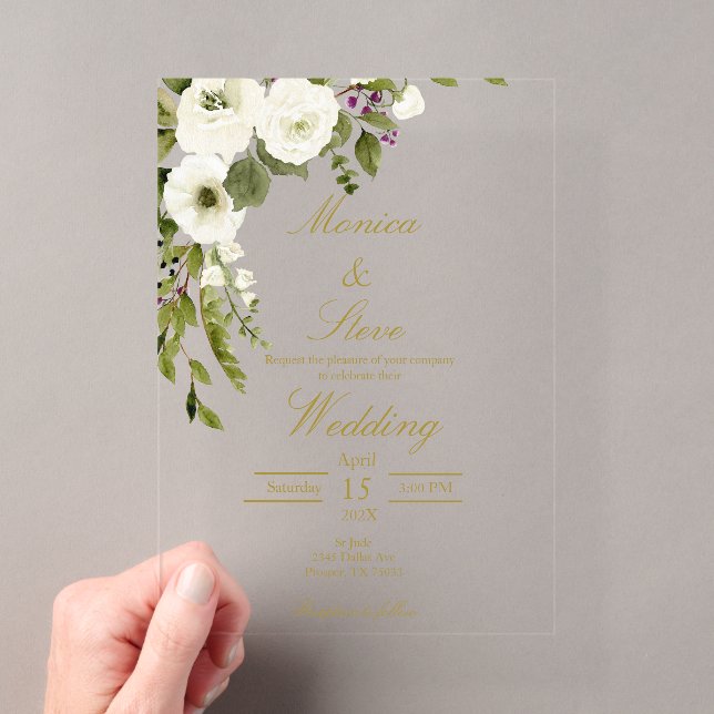 Invitation de mariage modifiable en acrylique (In situ (ordinateur de poche))