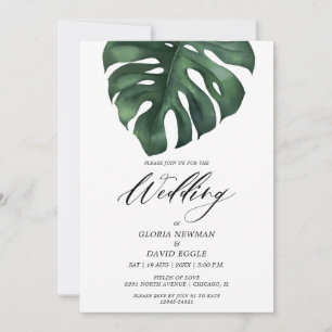 Invitation de mariage Monstera à feuille de palmie