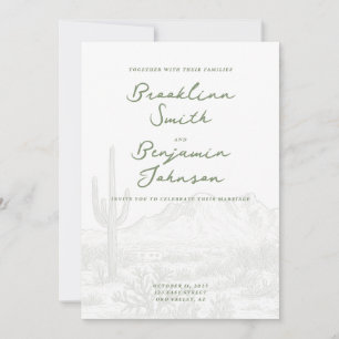 Invitation de mariage Montagne Désert Scène