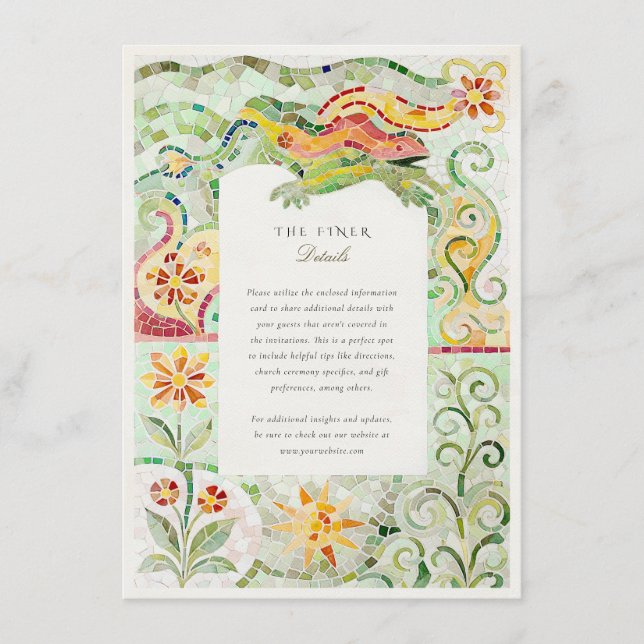 Invitation de mariage mosaïque inspirée de Gaudí à (Devant)