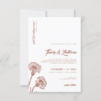 Invitation de mariage musulman floral Boho en terr