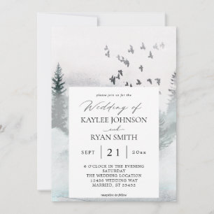Invitation de mariage Nature Forêt & Oiseaux 2 