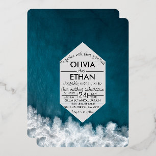 Invitation de Mariage nautique de la marine modern