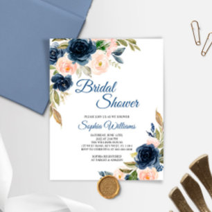 Invitation de mariage naval budgétaire et floral r