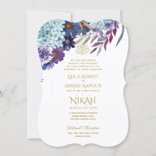 Invitation de mariage NIKAH - Walimah Purple Flora