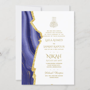 Invitation de mariage NIKAH - Walimah Purple Gold