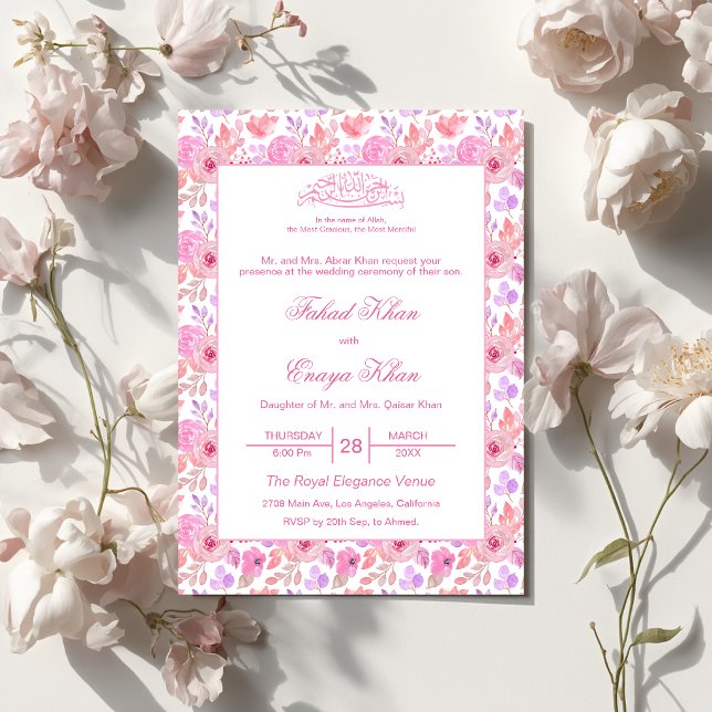 Invitation de mariage Nikkah islamique musulmane f (Créateur téléchargé)