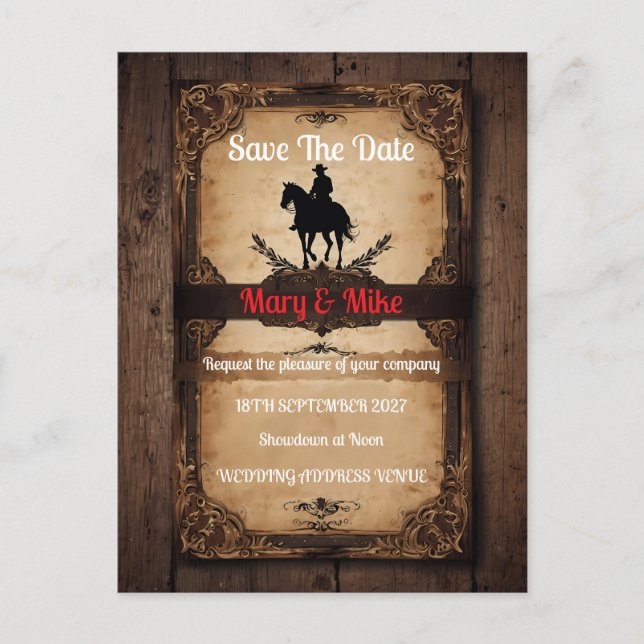 Invitation de mariage novelty sur le thème du Far  (Devant)