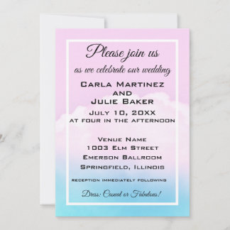 Invitation de mariage nuageuse