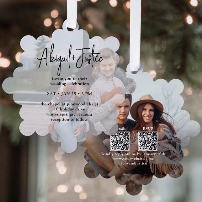 Invitation de mariage Ornement de Noël Carte de va (Créateur téléchargé)