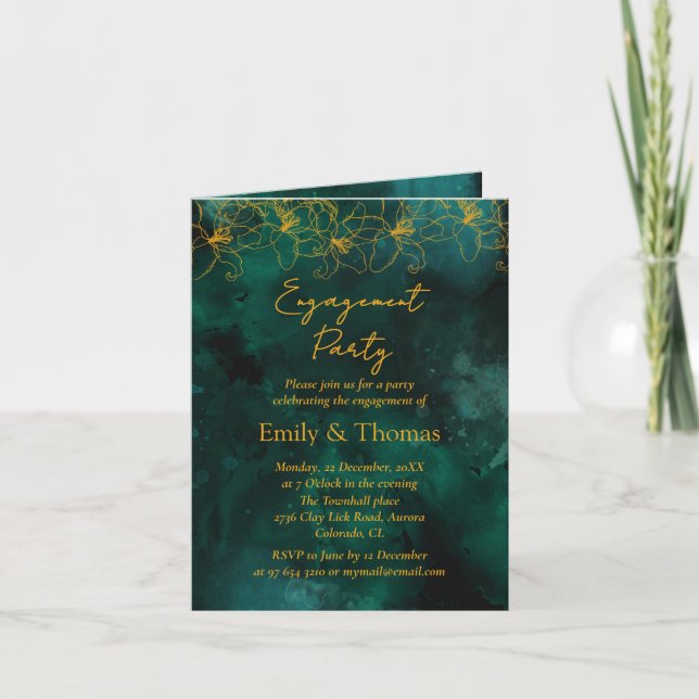 Invitation de mariage ou de fiançailles avec un fo (Devant)