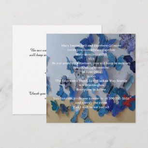 Invitation de mariage Papillons Bleus
