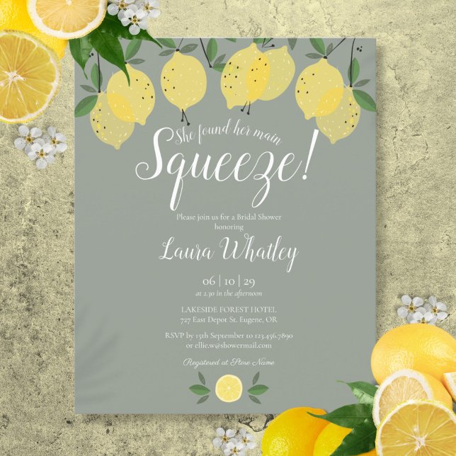 Invitation de mariage pas cher Budget Squeeze Lemo (Budget Squeeze Lemon Green Bridal Shower Invite)