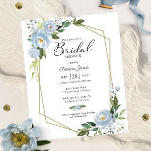 Invitation de mariage pas chère à motif floral ble