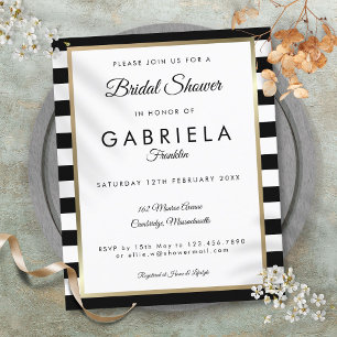 Invitation de mariage pas chère à rayures noires
