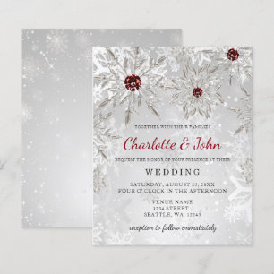 Invitation de mariage pas chère flocons de neige r