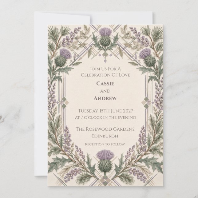 Invitation de mariage personnalisée (Devant)