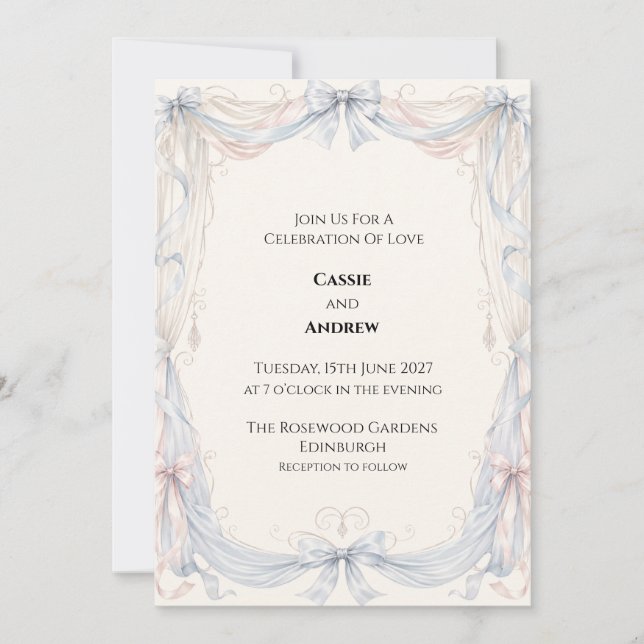 Invitation de mariage personnalisée (Devant)