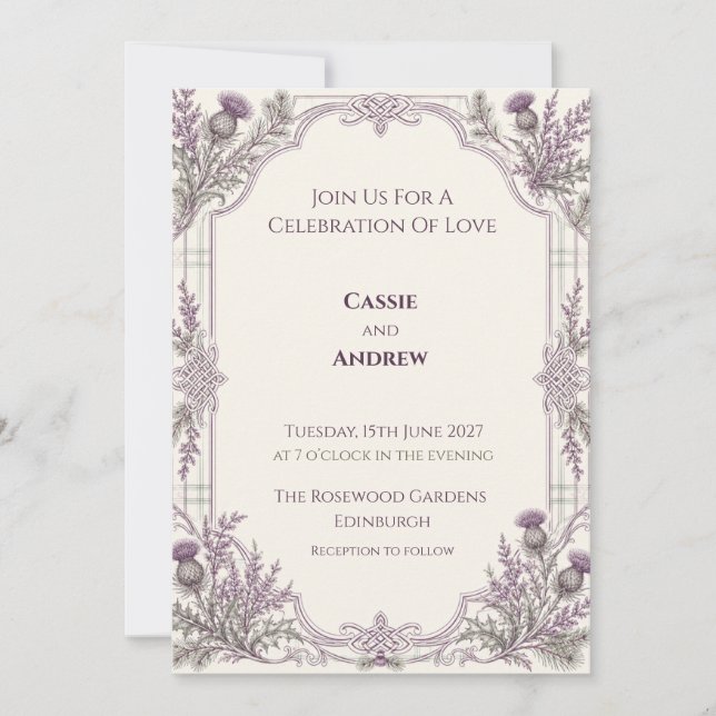 Invitation de mariage personnalisée (Devant)