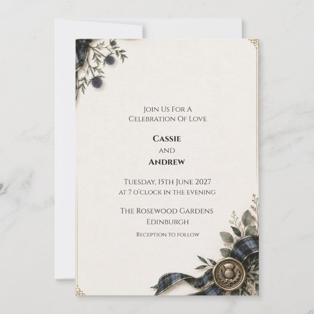 Invitation de mariage personnalisée (Devant)