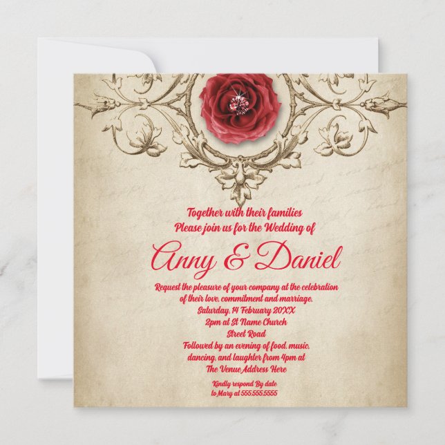 Invitation de mariage personnalisée (Devant)