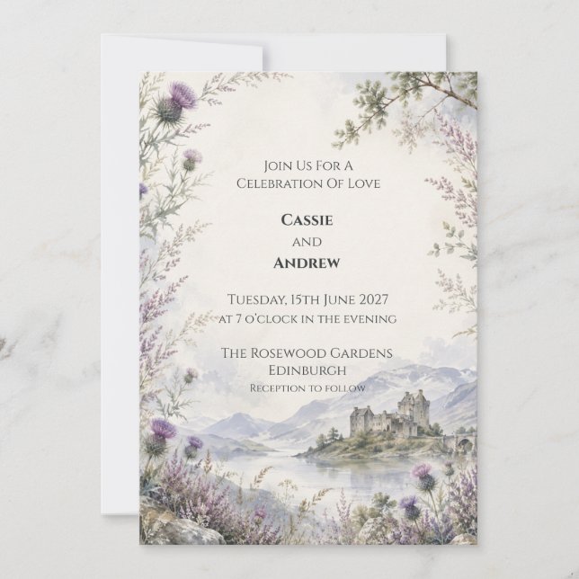 Invitation de mariage personnalisée (Devant)