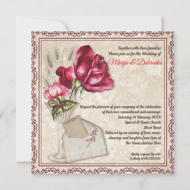 Invitation de mariage personnalisée (Dos)