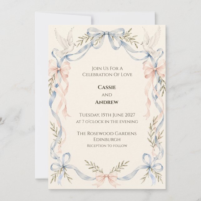 Invitation de mariage personnalisée (Devant)