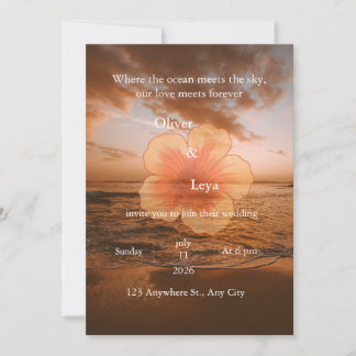 Invitation de mariage personnalisée au coucher du
