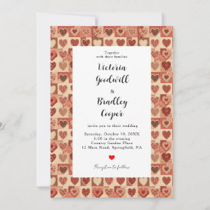 Invitation de mariage personnalisée avec patchwork
