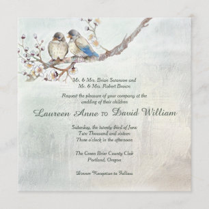 Invitation de mariage personnalisée Inséparables