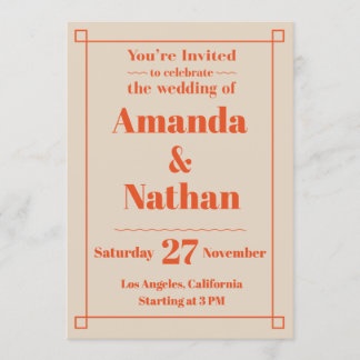 Invitation de mariage personnalisée minimaliste ré