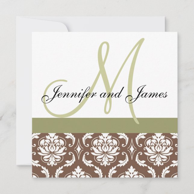 Invitation de mariage personnalisée Monogramme Dam (Devant)