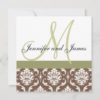 Invitation de mariage personnalisée Monogramme Dam