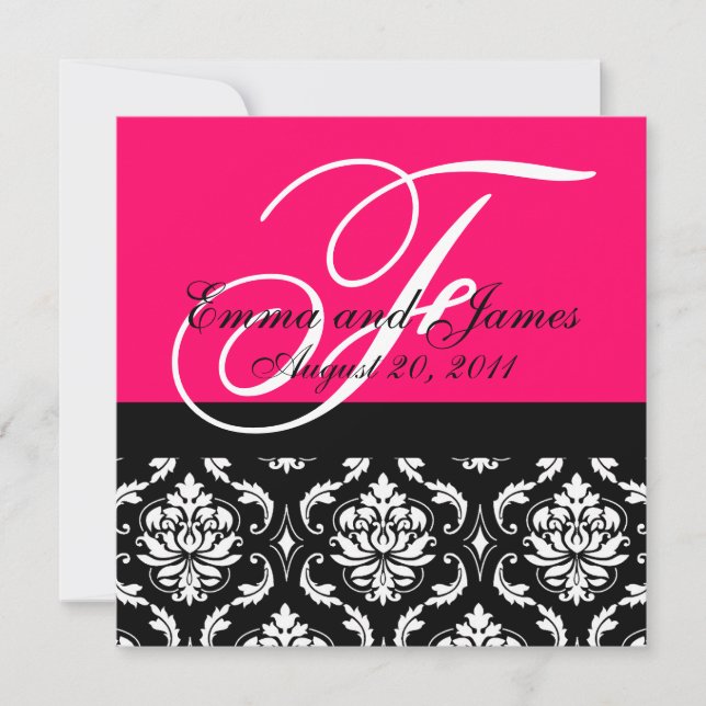 Invitation de mariage personnalisée Monogramme Fus (Devant)