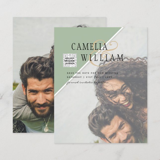 Invitation de mariage photo à petit budget couleur (Devant / Derrière)