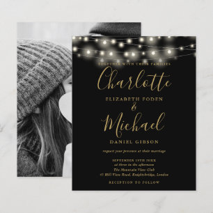 Invitation de mariage photo avec lumières noires e