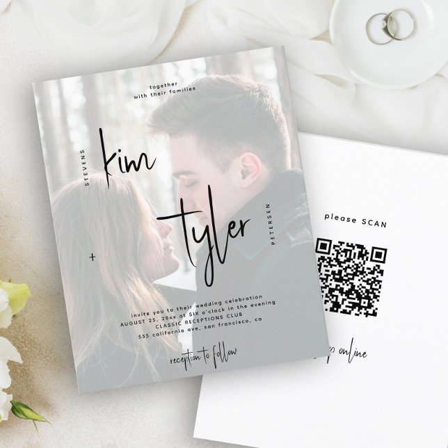Invitation de mariage photo avec QR CODE budgétair (Créateur téléchargé)